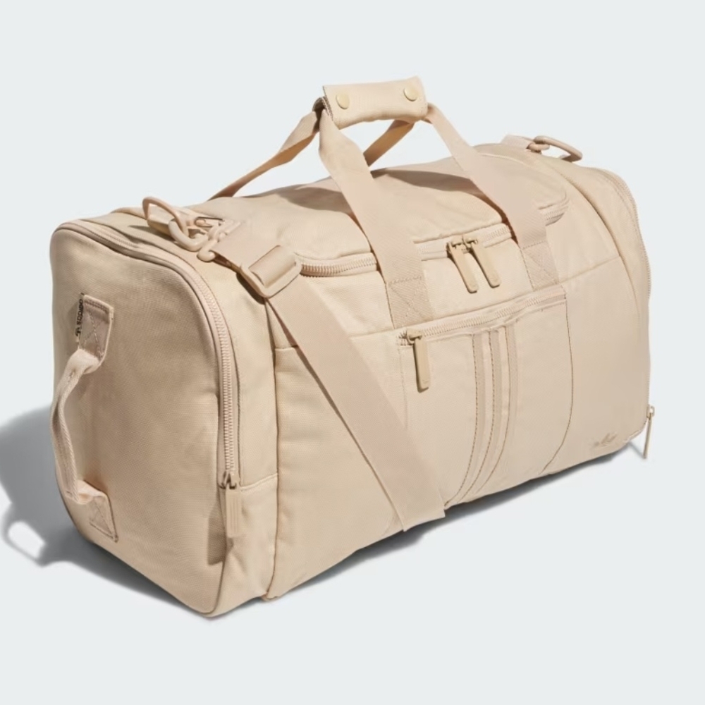 Adidas originals canvas duffel bag magic beige travel carryon luggage weekender